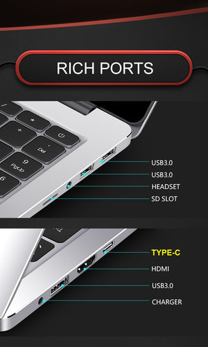 Notebook Computer Laptop With Metal Body